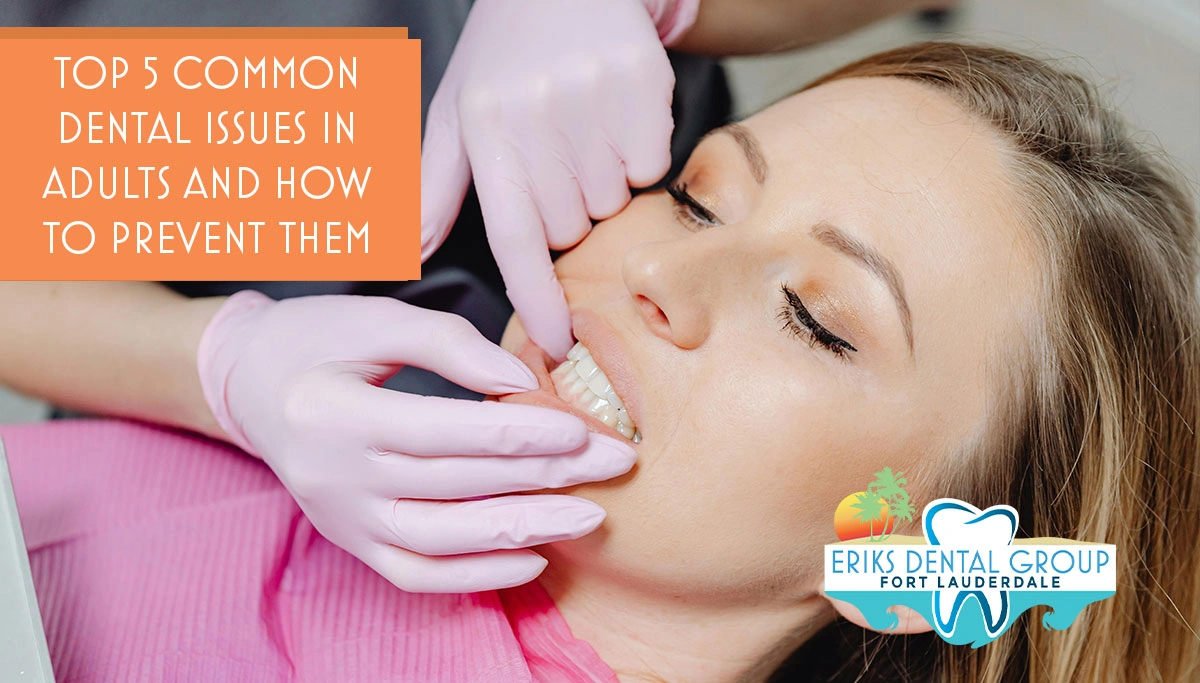 gloved hands examine a young woman's mouth